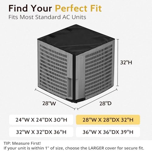 COSFLY 2 in 1 AC Covers for Outside Units, Full Mesh 28”W x 28”D x 32”H - Image 2