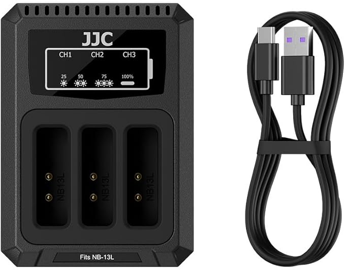 JJC NB-13L Battery Charger USB Triple Slot by JJC