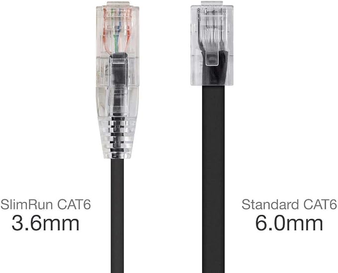 Monoprice Cat6 6in Black Component Level Patch Cable UTP 28AWG 550MHz Pure Bare - Image 2