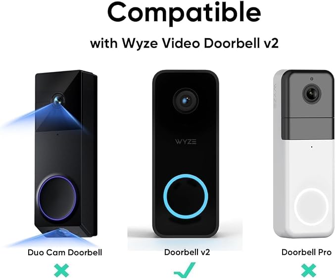 Wyze Lifestyle Video Doorbell Camera v2 Wedge Kit, 3 Mounting Bracket, - Image 5