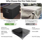 QH.HOME Fire Pit Cover Rectangular 56", 600D Heavy Duty 100% Waterproof - Image 4