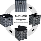 Black Foldable Storage Cubes Bins, Fabric Storage Box Cubes Organizer Baskets - Image 5