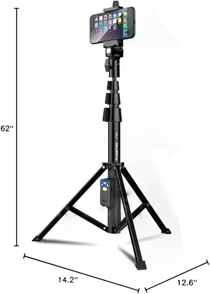 Fugetek 51" Professional Selfie Stick Tripod, 100% All Aluminum Stick & Legs - Image 7