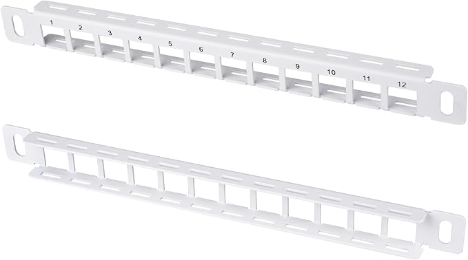 GeeekPi 10 inch 0.5U 12 Port Blank Keystone Patch Panel - Image 6