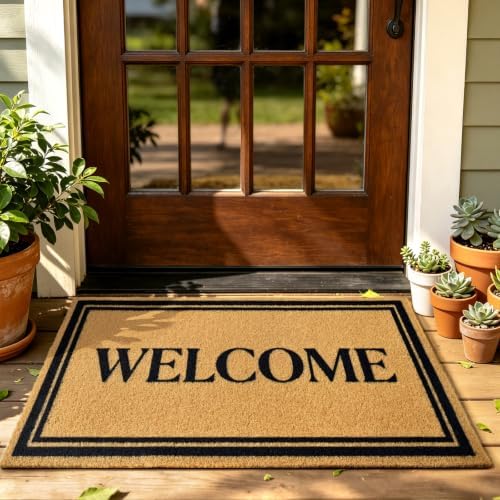 Front Door Mat Outside Non-Slip Welcome Doormat by ULTSOFE