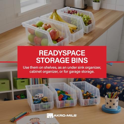 ReadySpace Medium Stackable Plastic Storage Bins - Image 2