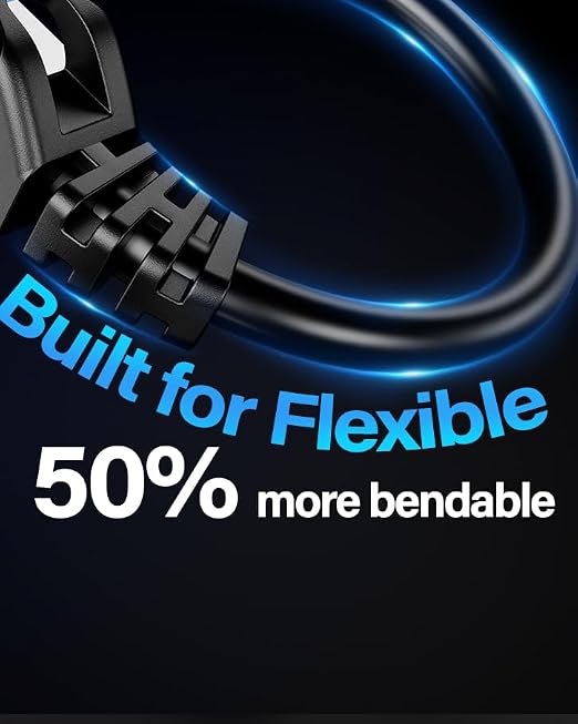 Cat6A Ethernet Cable Shielded 10Gbps 0.5 ft, Slim Shielded Ethernet Cable Cat 6 - Image 4