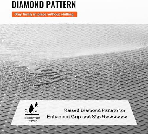 VEVOR Diamond-Plate Rubber Flooring Roll, 3 mm x 4 ft x 10 ft Garage Floor Mat - Image 4