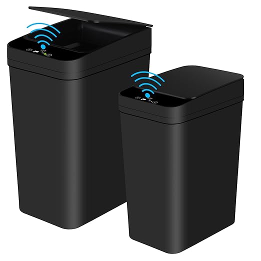 Anborry Bathroom Automatic Trash Can 2 Pack 2.2 Gal & 4 Gal Touchless Motion by Anborry