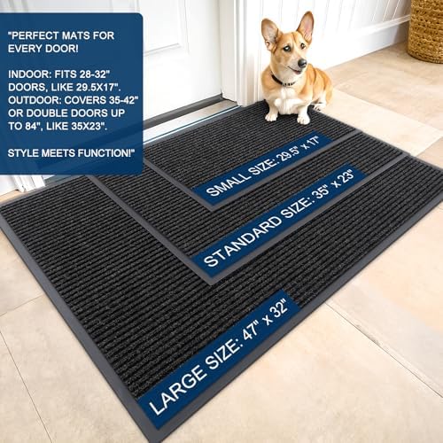 OLANLY 2-Pack Front Door Mats 59x34, Waterproof Heavy-Duty Doormats - Image 2