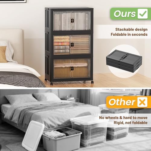 SAILUN 381Qt Stackable Storage Bins, Storage Cabinet - Image 2