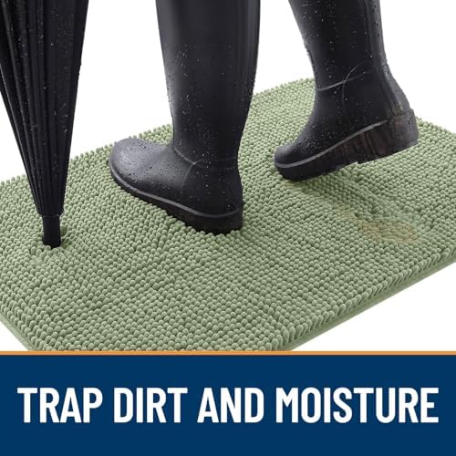 OLANLY Dog Door Mat for Muddy Paws 24x16, Super Absorbent Chenille Mud Mat - Image 2