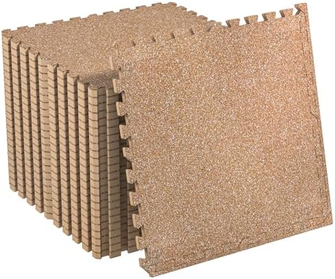 SUPERJARE 0.56'' Thick 48 Sq Ft Rubber Top Gym Flooring by SUPERJARE