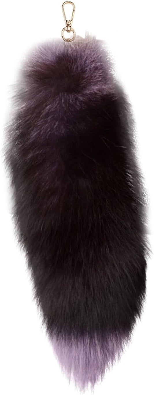 Fox Tail Keychain Long, Fluffy Therian Tail Faux Fur Keyring, Party Costume by Unknown