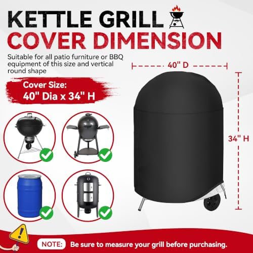 i COVER Round Grill Cover, Kettle BBQ Cover - Image 2