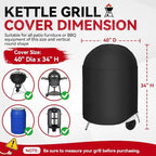 i COVER Round Grill Cover, Kettle BBQ Cover - Image 2