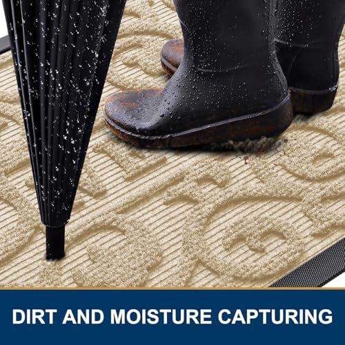 Smiry Front Door Mat Outside Entrance, Low Profile Rubber Doormat - Image 3