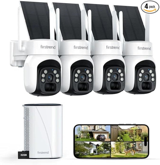 firstrend Solar Security Cameras Wireless Outdoor, No Monthly Fee, Human Auto by firstrend