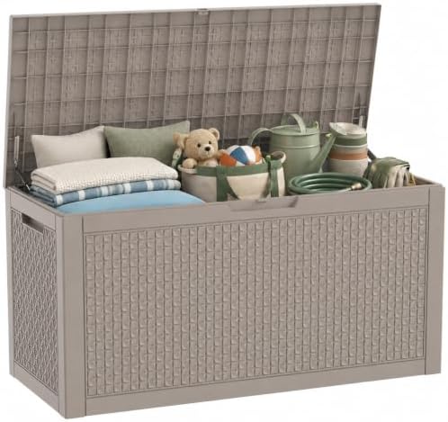 170 Gallon Outdoor Storage Box, Deck Box Waterproof, Toy Storage Bin by ATMELT