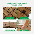 IDZO Interlocking Acacia Deck Tiles 9.6 SQFT - Image 4