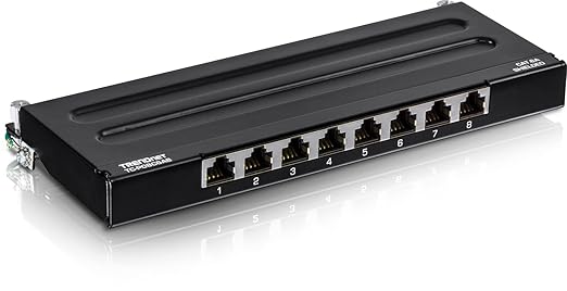 TRENDnet 8-Port Cat6A Shielded Patch Panel, Wall Mount Ready, 10G Ready by TRENDnet