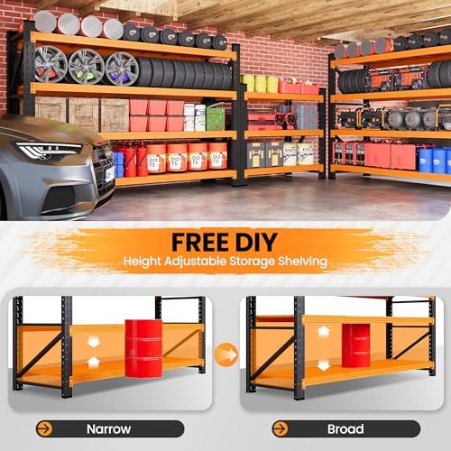 60” Wide Heavy Duty Metal Garage Shelving, Adjustable Storage Shelf - Image 4