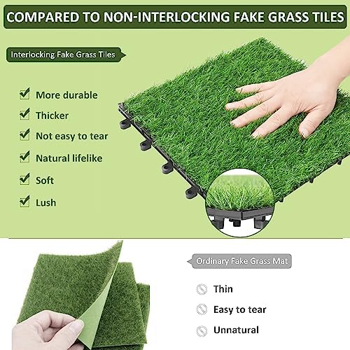 PrimeZone 216 Packs Interlocking Artificial Grass Tiles - Image 4