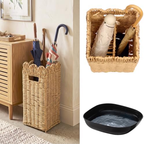 Scalloped Rattan Umbrella Stand by Ferrochef