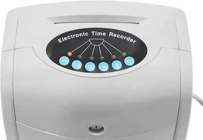 Time Clock Punch Card Machine, LCD Employee Attendance Tracker, Auto-Absorb & - Image 8