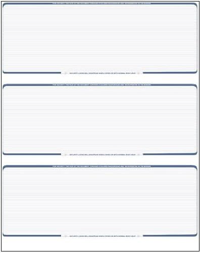 Business Voucher Check Stock - Computer Laser Checks - 3 Checks Per Page, 1000 Sheets/3000 Checks, Blue Pinstripe