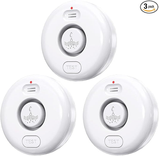 3 Pcs WD71 Water Leak Alarm Detector, 120dB Loud Alert Water Sensor, Can Use by RUIKORING