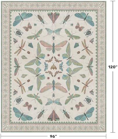 Green Butterfly Rugs for Girls Bedroom - Image 2