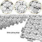 12 Pcs Drainage Mat Modular Interlocking Cushion 11.8" x 11.8" Garage Floor - Image 4