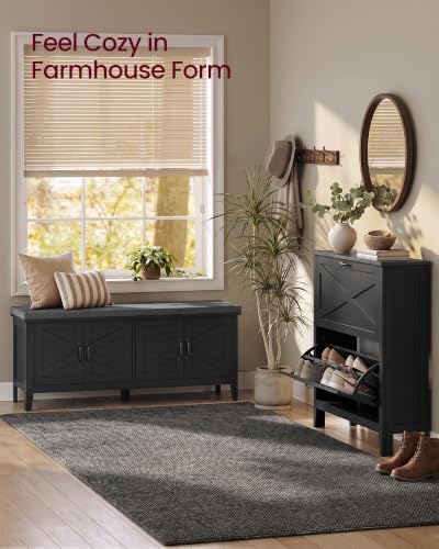 VASAGLE Shoe Bench, Farmhouse Entryway Bench - Image 7