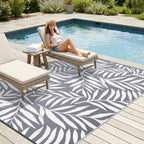 Smiry Outdoor Rug 9x12 ft Waterproof Reversible Leaf Mat - Image 3