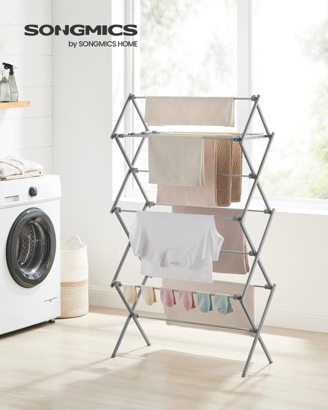 SONGMICS Foldable Clothes Drying Rack, 29.5 x 14.6 x 53.1 Inches - Image 2