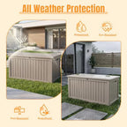 Outdoor Storage Box, 300 Gallon Waterproof Resin Deck Box - Image 2