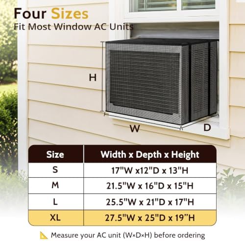 COSFLY Mesh Window AC Covers for Outside, All-Season 27.5"W x 25"D x 19"H - Image 2