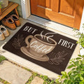 But First Coffee Themed Decorative Front Door Mat, Welcome Doormat by Tailus