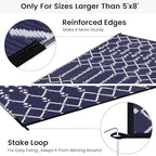 Smiry Outdoor Rug 8x10 ft Waterproof Reversible Boho Mat - Image 4