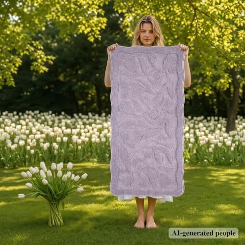 BSICPRO Large ‌Bathroom Runner, 24x47 Floral Bath Mat - Image 2