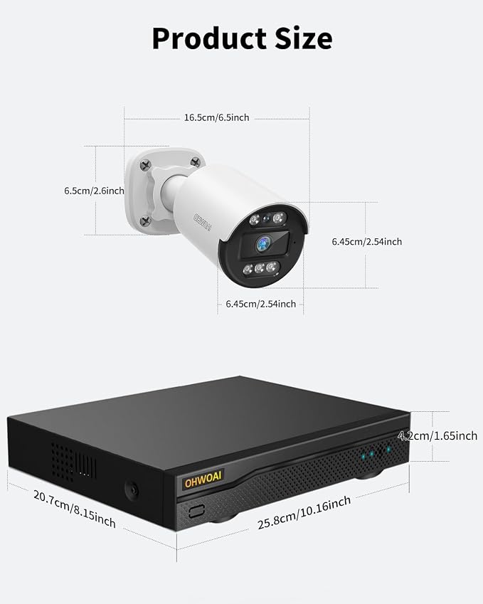 《5MP Super HD & 80ft IR Night Vision》Wired Security Camera System Outdoor - Image 8