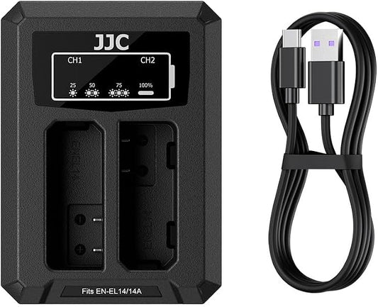 JJC EN-EL14a EN-EL14 Battery Charger USB Dual Slot by JJC