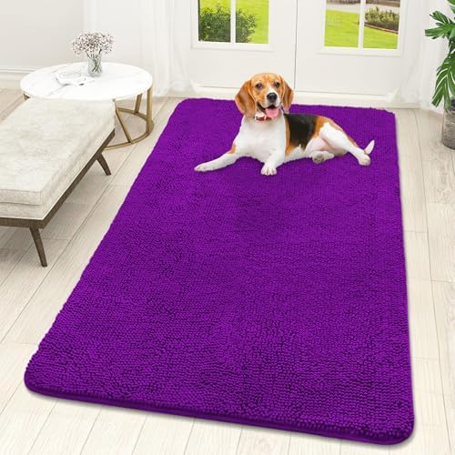 OLANLY Dog Door Mat for Muddy Paws 59x32, Super Absorbent Chenille Mud Mat by OLANLY