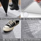 Vaukki Indoor Doormat Entryway Light Grey Door Mat 36x59 inch - Image 4