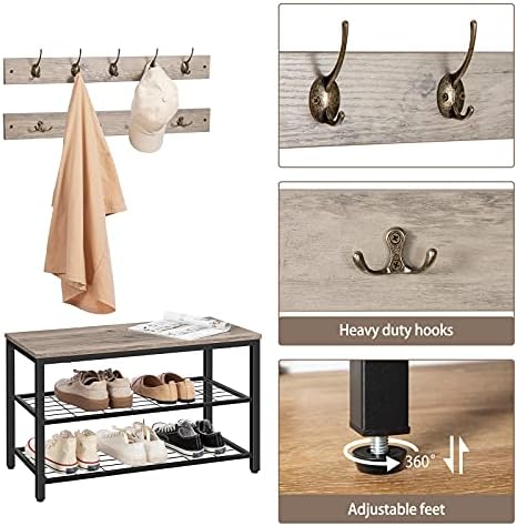 HOOBRO Hall Tree with Bench, Coat Rack Shoe Bench Set, Entryway Shoe Rack with - Image 5