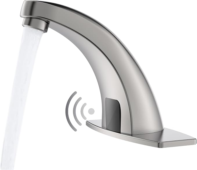 Touchless Bathroom Sink Faucets, Brushed Nickel by Greenspring
