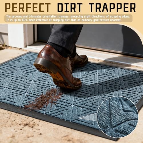 Yimobra Indoor Outdoor Mats for Front Door, Mix Blue - Image 3