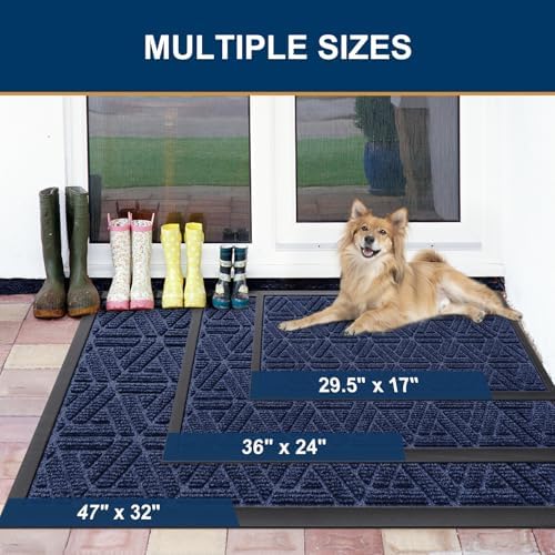 Smiry Front Door Mat Outside Entrance, Low Profile Rubber Doormat - Image 2
