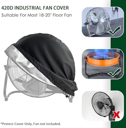 Industrial Fan Cover, 600D Oxford Heavy Duty Outdoor Fan Cover, Waterproof & - Image 3
